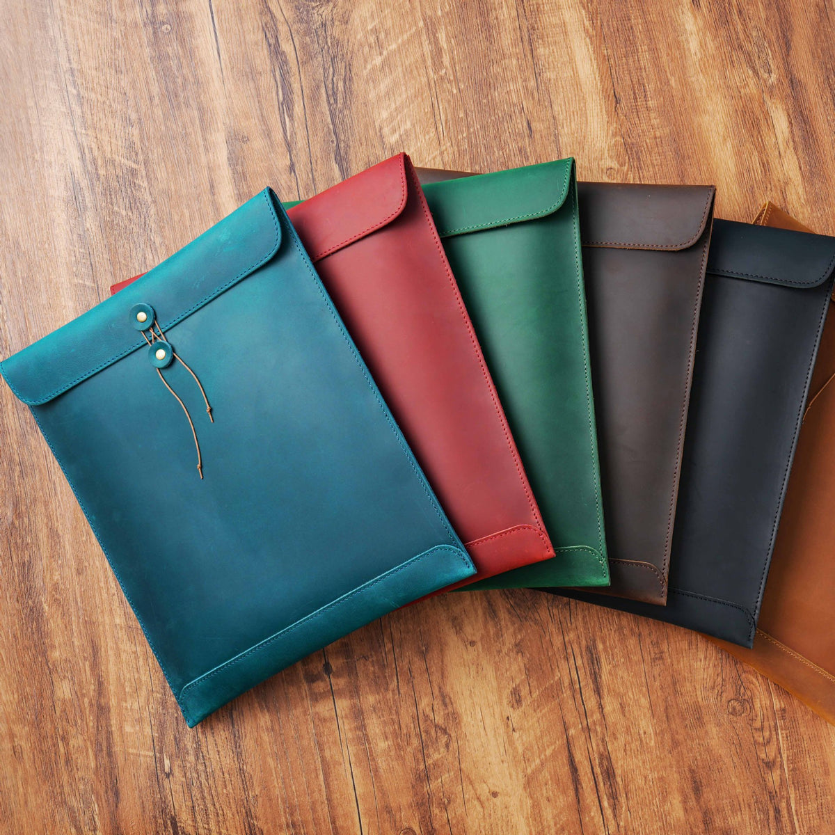 Genuine Leather A4 Document Folder – Large Capacity File Organizer