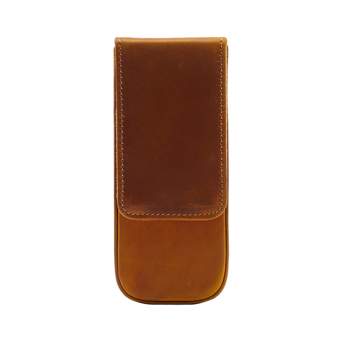 3-Slot Leather Magnetic Drawer Pen Case