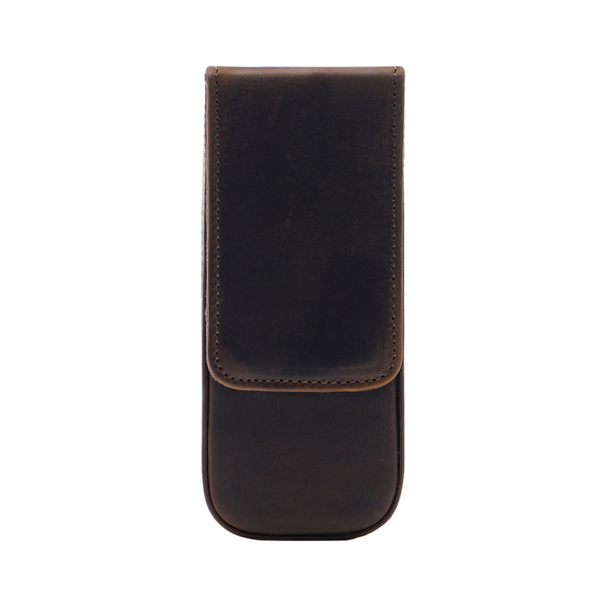 3-Slot Leather Magnetic Drawer Pen Case