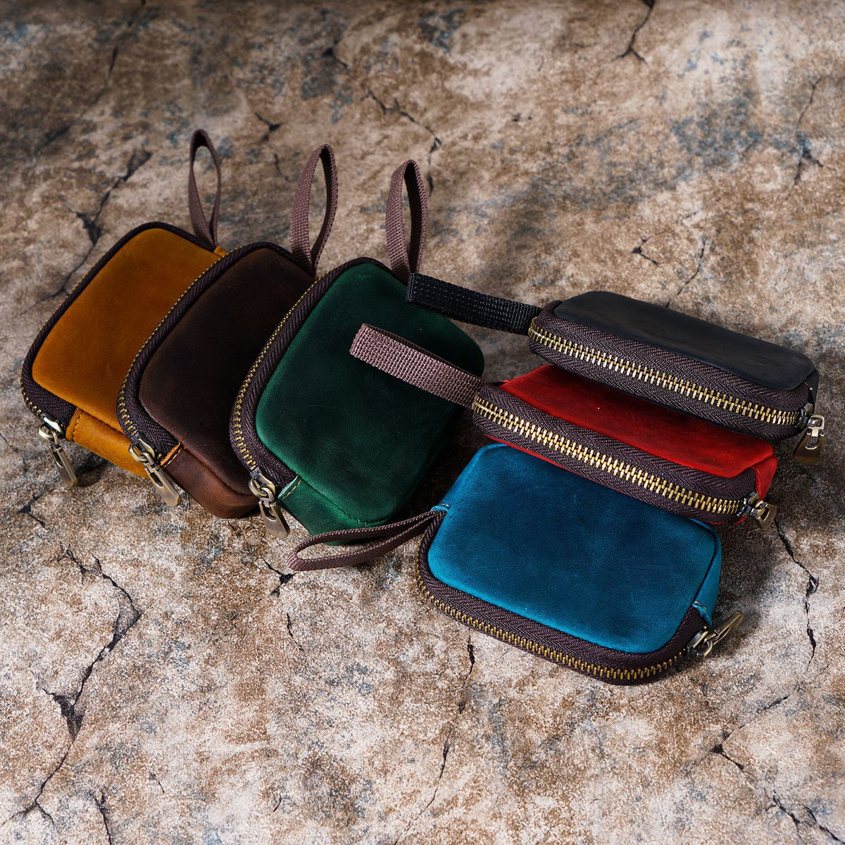 Pocket Chaos Tamer – Leather Mini Zip Pouch