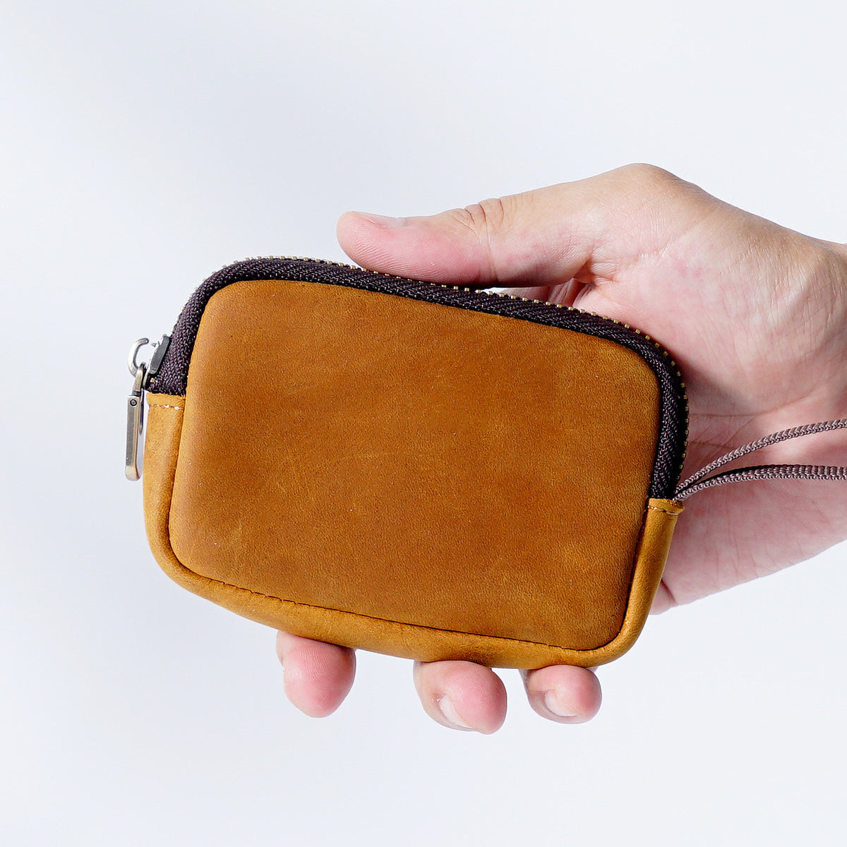 Pocket Chaos Tamer – Leather Mini Zip Pouch