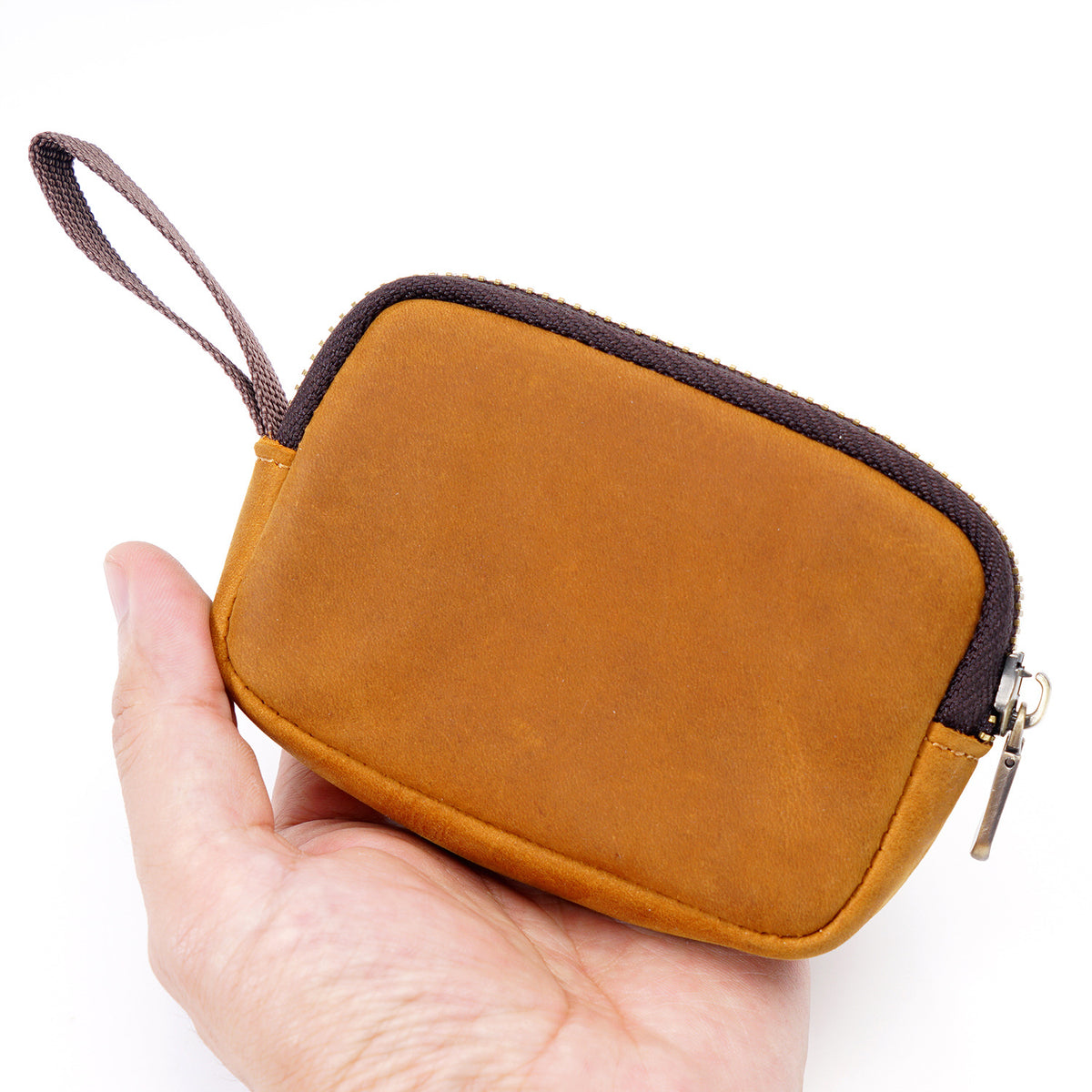 Pocket Chaos Tamer – Leather Mini Zip Pouch