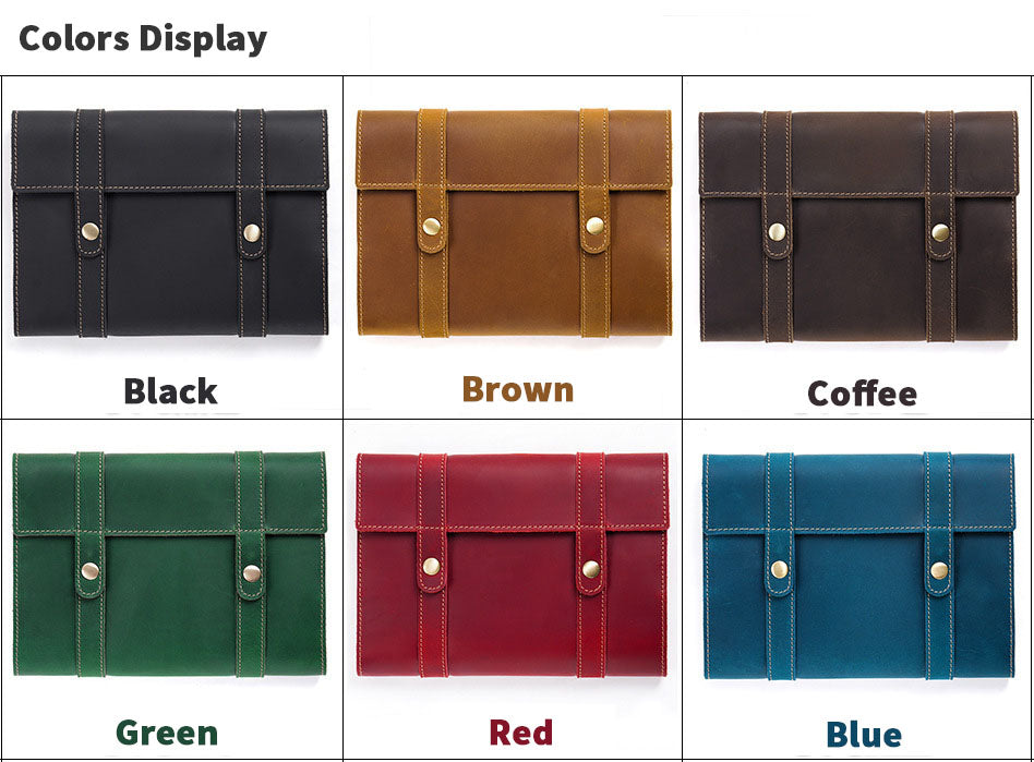 Fold & Tell – Triple-Fold Leather A5 Notebook with Dual Snap Closure