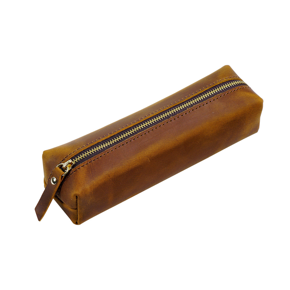 Leather Zipper Pen Case — Durable Pencil Pouch & Multi-Purpose Organizer