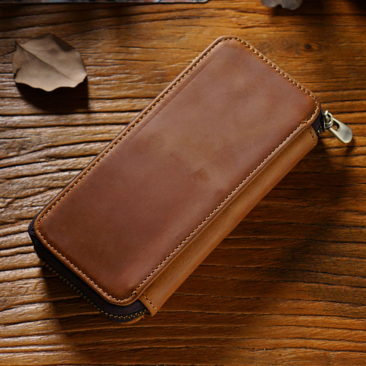 Pen & Keep – Full-Grain Cowhide Leather Zipper Pen Case