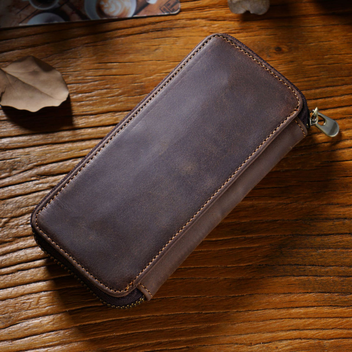 Pen & Keep – Full-Grain Cowhide Leather Zipper Pen Case