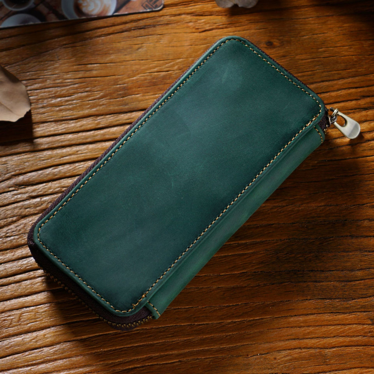 Pen & Keep – Full-Grain Cowhide Leather Zipper Pen Case