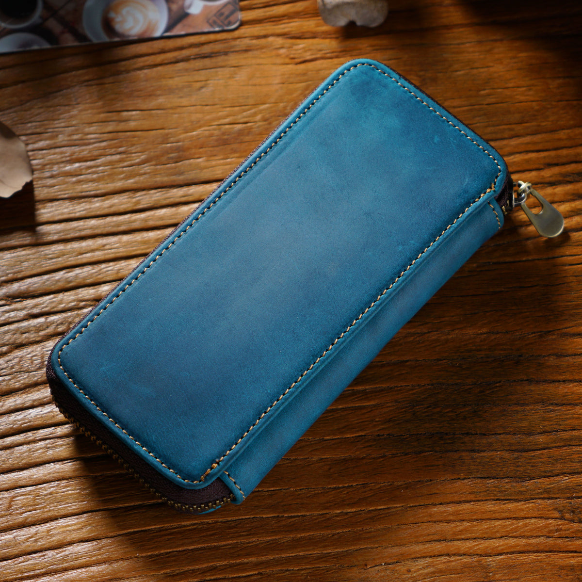 Pen & Keep – Full-Grain Cowhide Leather Zipper Pen Case