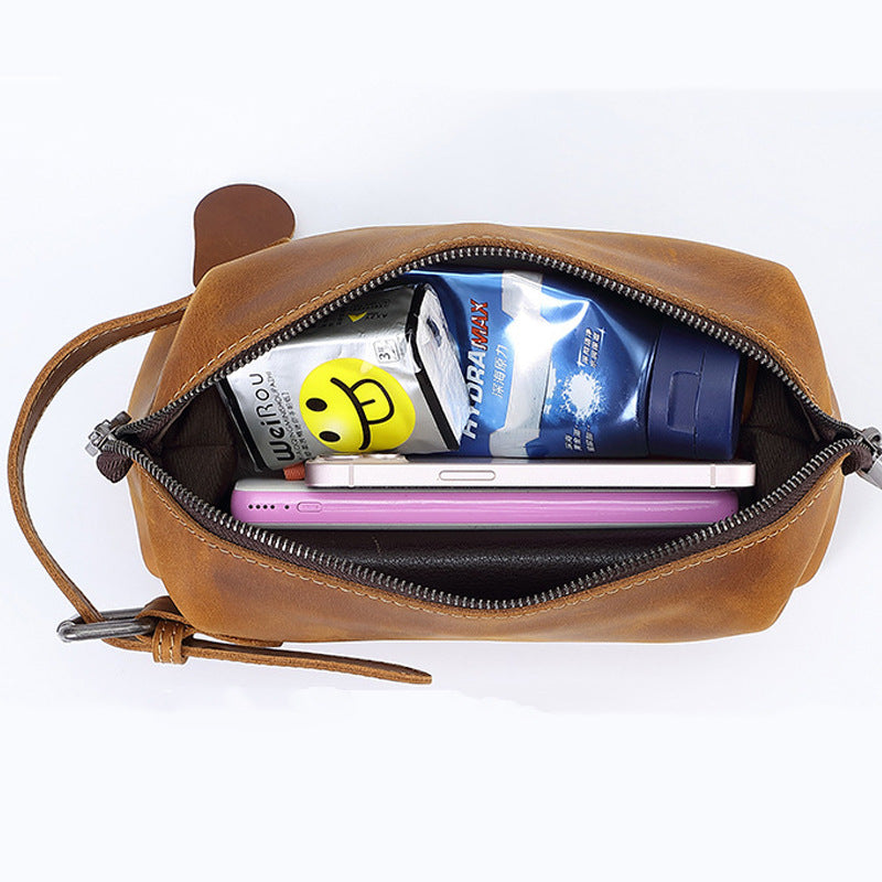 The Everything Clutch — Vintage Leather Multi-Function Toiletry & Handbag